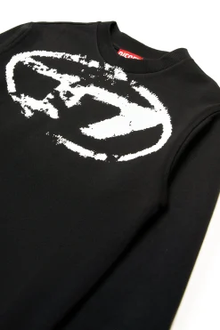 DIESEL Felpa girocollo con logo Oval D effetto used | Bambino Oval D By Diesel | Oval D By Diesel