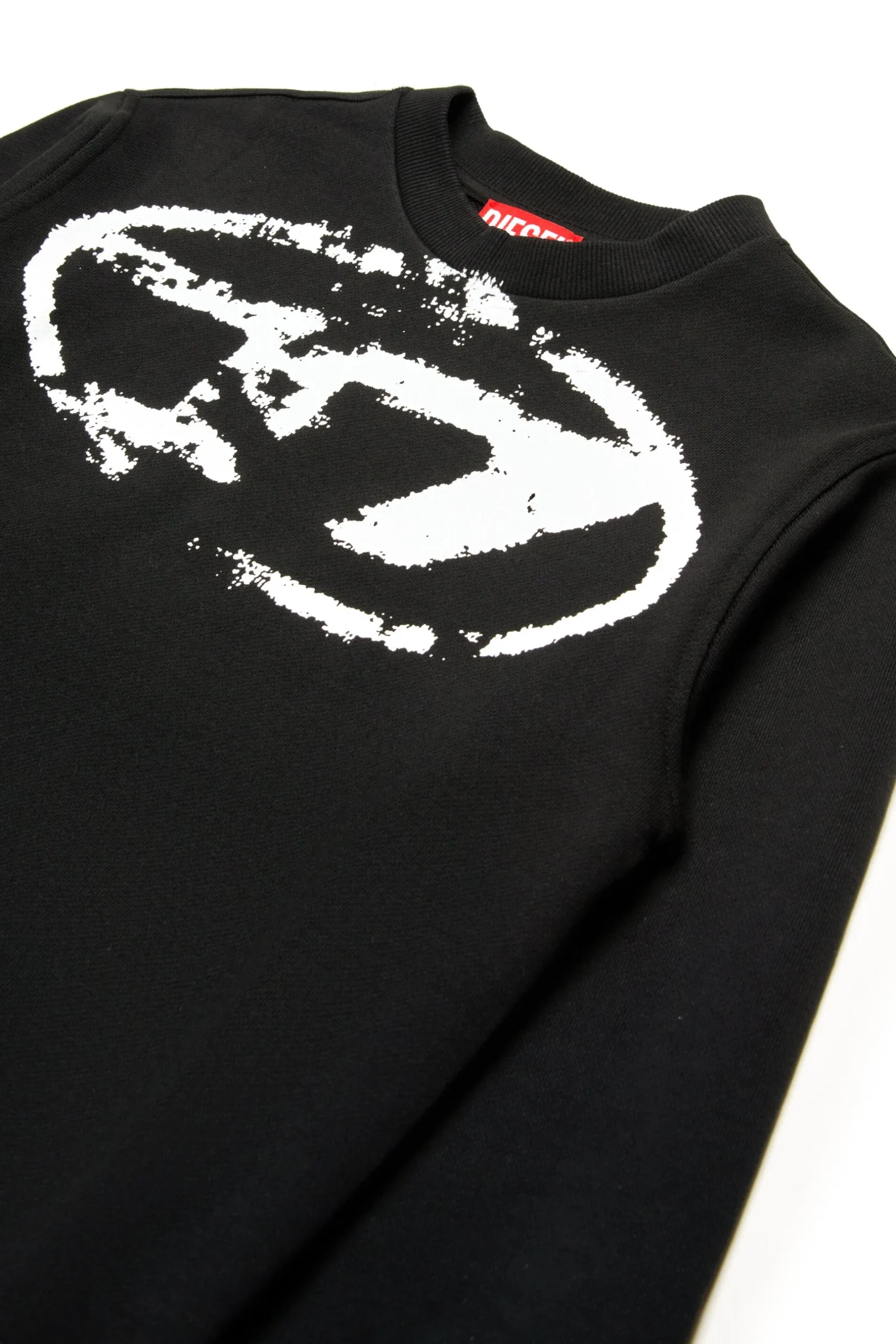 DIESEL Felpa girocollo con logo Oval D effetto used | Bambino Oval D By Diesel | Oval D By Diesel
