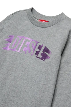 DIESEL Felpa girocollo con logo effetto pennellato | Bambino Felpe | Felpe