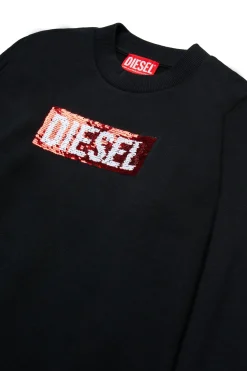 DIESEL Felpa girocollo con logo paillettes | Felpe