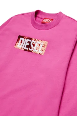 DIESEL Felpa girocollo con logo paillettes | Felpe