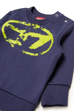 DIESEL Felpa girocollo con logo Oval D effetto used | Bambino Felpe | Oval D By Diesel