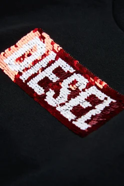 DIESEL Felpa girocollo con logo paillettes | Felpe