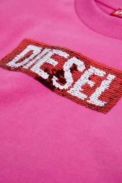DIESEL Felpa girocollo con logo paillettes | Felpe