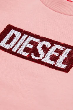 DIESEL Felpa girocollo con logo paillettes | Felpe