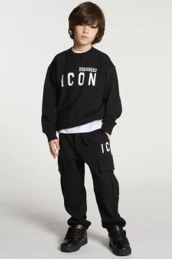 DSQUARED2 Felpa girocollo con logo ICON | Bambino Felpe | Activewear