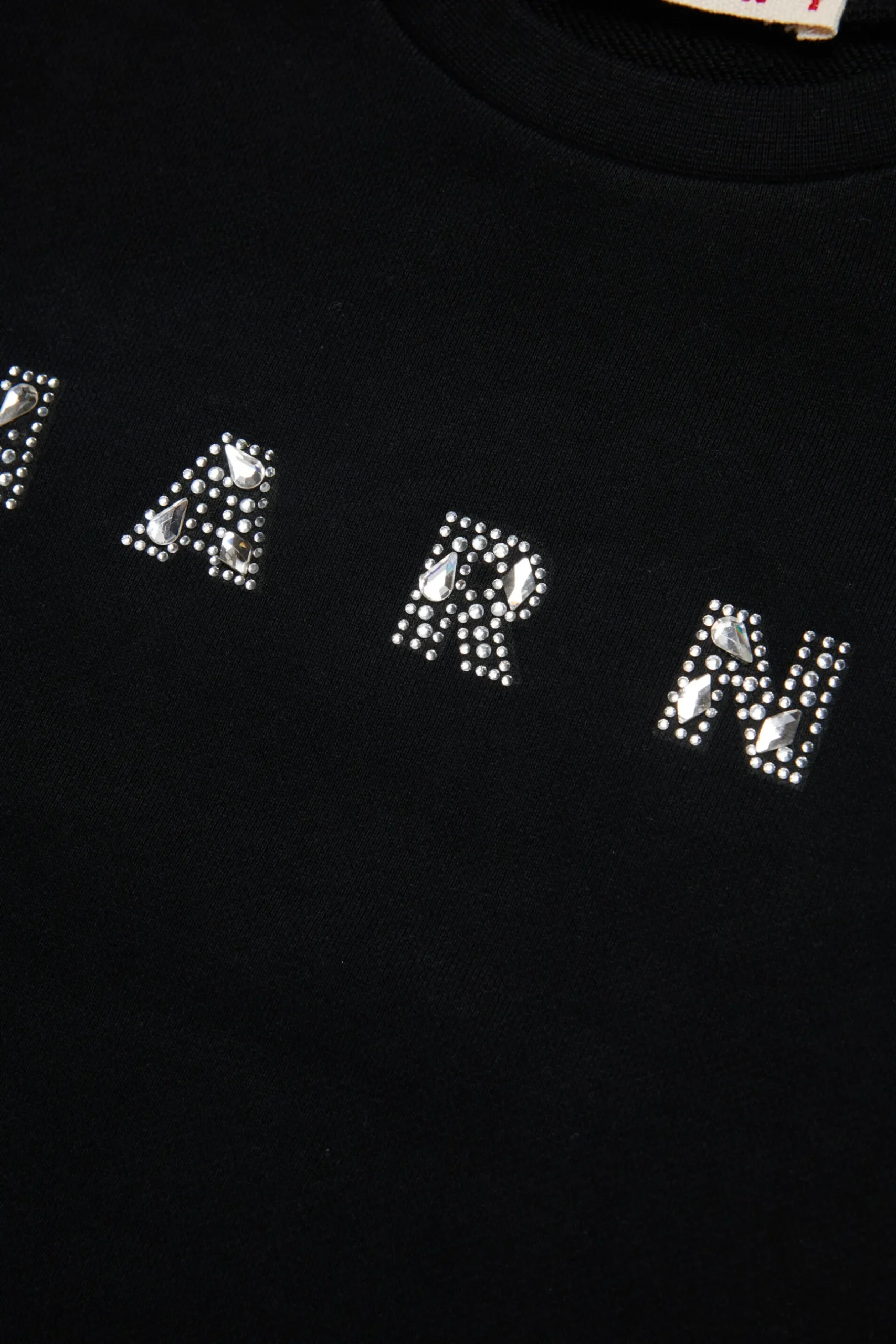 MARNI Felpa girocollo con logo in rhinestones | Bambino Felpe | Logomania