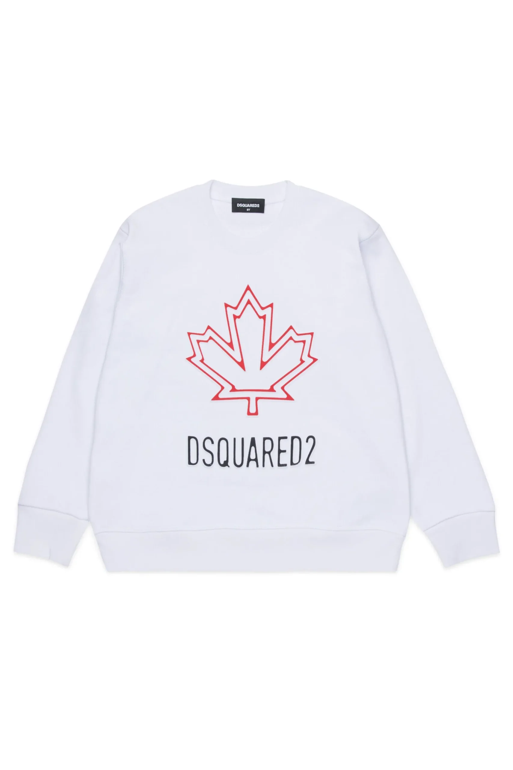 DSQUARED2 Felpa girocollo con Maple Leaf outline | Bambino Felpe | Logomania