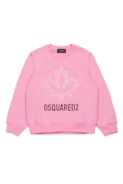 DSQUARED2 Felpa girocollo con Maple Leaf outline | Bambino Logomania | Logomania