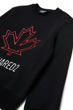 DSQUARED2 Felpa girocollo con Maple Leaf outline | Bambino Felpe | Logomania