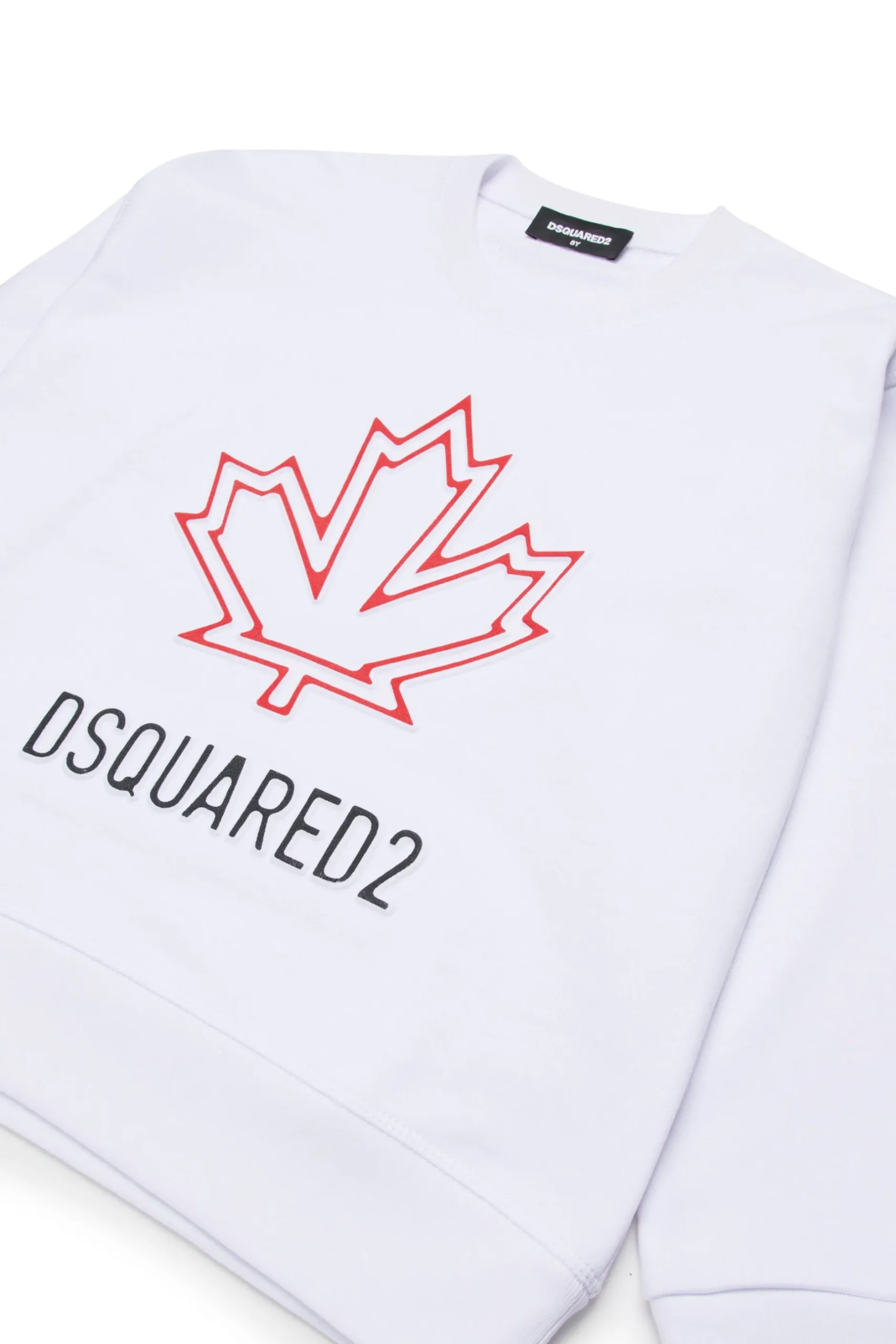 DSQUARED2 Felpa girocollo con Maple Leaf outline | Bambino Felpe | Logomania