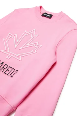 DSQUARED2 Felpa girocollo con Maple Leaf outline | Bambino Logomania | Logomania