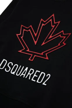 DSQUARED2 Felpa girocollo con Maple Leaf outline | Bambino Felpe | Logomania
