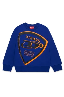 DIESEL Felpa girocollo con maxi logo scudetto | Bambino Felpe | Felpe