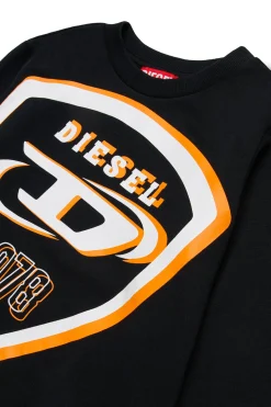 DIESEL Felpa girocollo con maxi logo scudetto | Bambino Felpe | Felpe