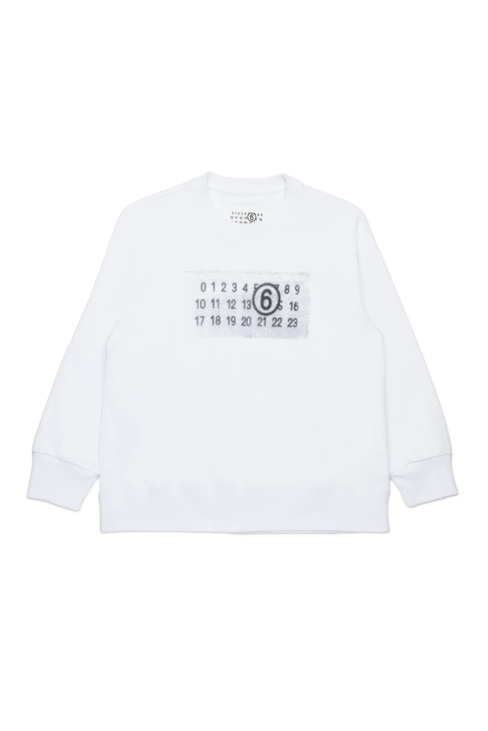 MM6 MAISON MARGIELA Felpa girocollo con Numeric Logo Pixel | Bambino Felpe | Logomania