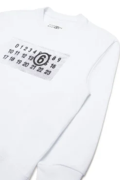 MM6 MAISON MARGIELA Felpa girocollo con Numeric Logo Pixel | Bambino Felpe | Logomania