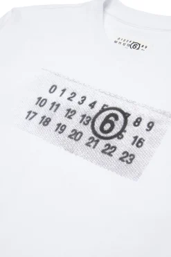 MM6 MAISON MARGIELA Felpa girocollo con Numeric Logo Pixel | Bambino Felpe | Logomania
