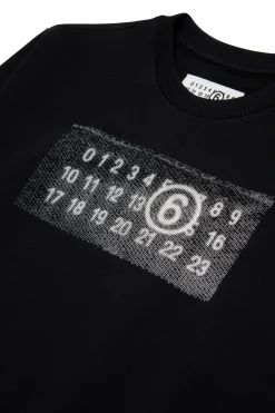 MM6 MAISON MARGIELA Felpa girocollo con Numeric Logo Pixel | Bambino Felpe | Logomania