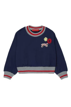 MAX&Co. Felpa girocollo con patches college | Felpe