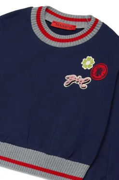 MAX&Co. Felpa girocollo con patches college | Felpe