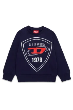 DIESEL Felpa girocollo con stampa logo scudetto | Bambino Felpe