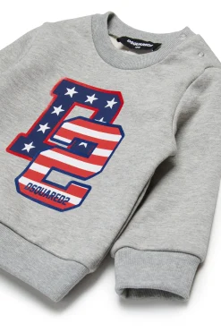 DSQUARED2 Felpa girocollo con stampa D2 USA | Bambino Felpe | Activewear