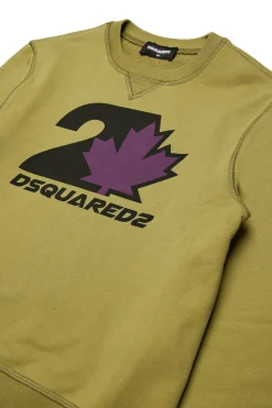 DSQUARED2 Felpa girocollo con stampa Maple Leaf | Bambino Felpe | Felpe