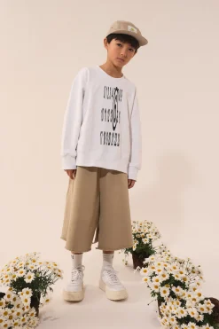 MM6 MAISON MARGIELA Felpa girocollo con Stretched logo | Bambino Felpe | Logomania