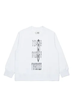 MM6 MAISON MARGIELA Felpa girocollo con Stretched logo | Bambino Felpe | Logomania