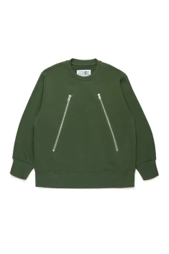 MM6 MAISON MARGIELA Felpa girocollo con zip oblique | Bambino Felpe | Felpe