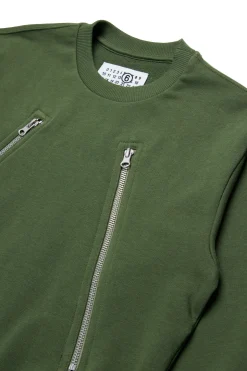 MM6 MAISON MARGIELA Felpa girocollo con zip oblique | Bambino Felpe | Felpe