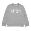 N°21 Felpa girocollo in cotone con logo | Bambino Felpe | Activewear