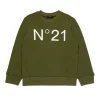 N°21 Felpa girocollo in cotone con logo | Bambino Felpe | Activewear