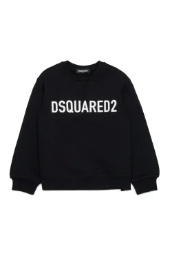 DSQUARED2 Felpa girocollo in cotone biologico con logo | Bambino Felpe | Felpe