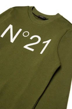 N°21 Felpa girocollo in cotone con logo | Bambino Felpe | Activewear