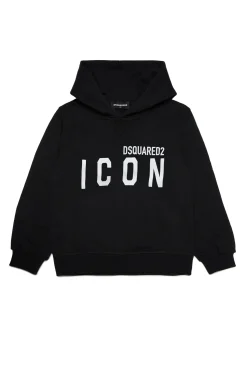 DSQUARED2 Felpa in cotone con cappuccio e logo Icon | Bambino Felpe | Felpe
