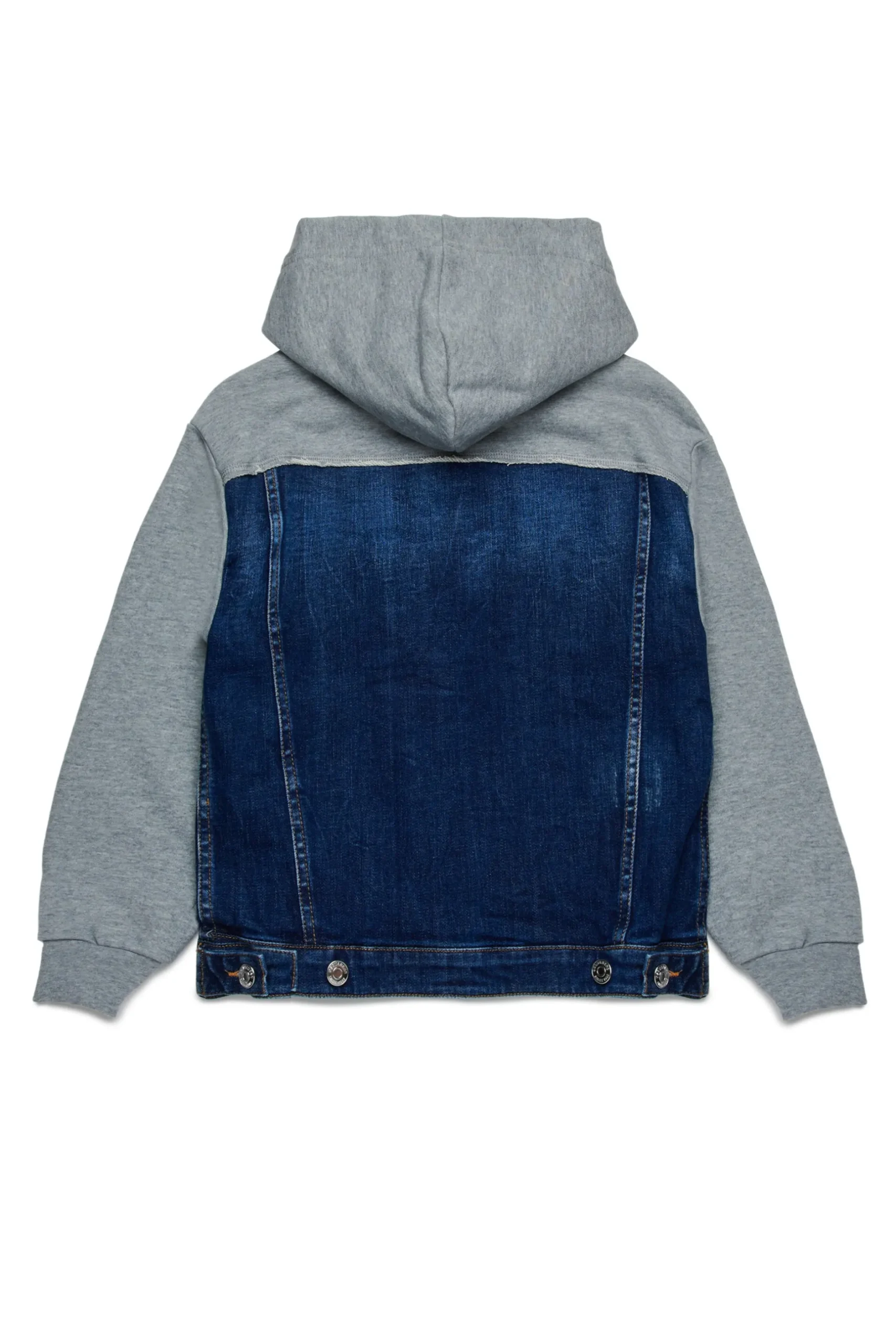DSQUARED2 Felpa in denim e cotone con patch | Bambino Giacche E Cappotti | Denim-Mania