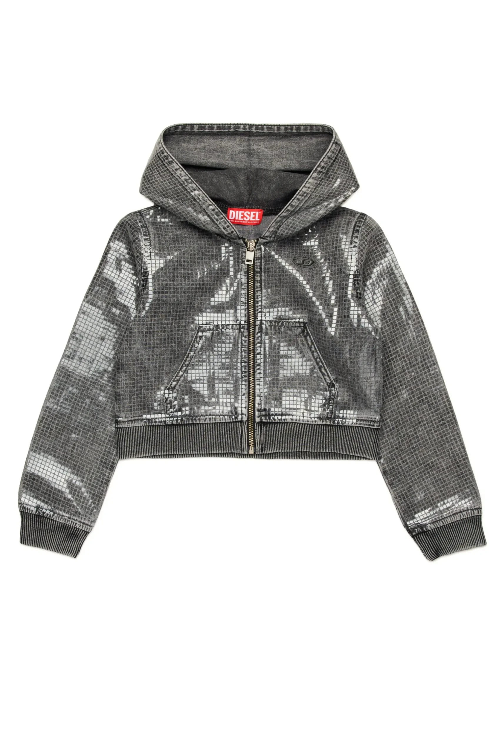 DIESEL Felpa in denim nero con paillettes | Felpe