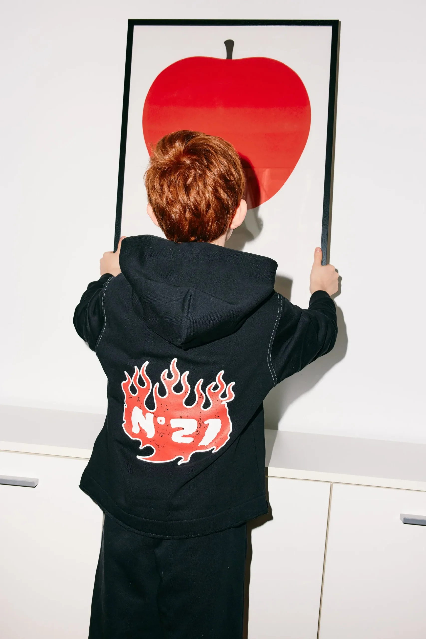 N°21 Felpa oversize con grafica Flames | Bambino Logomania | Logomania