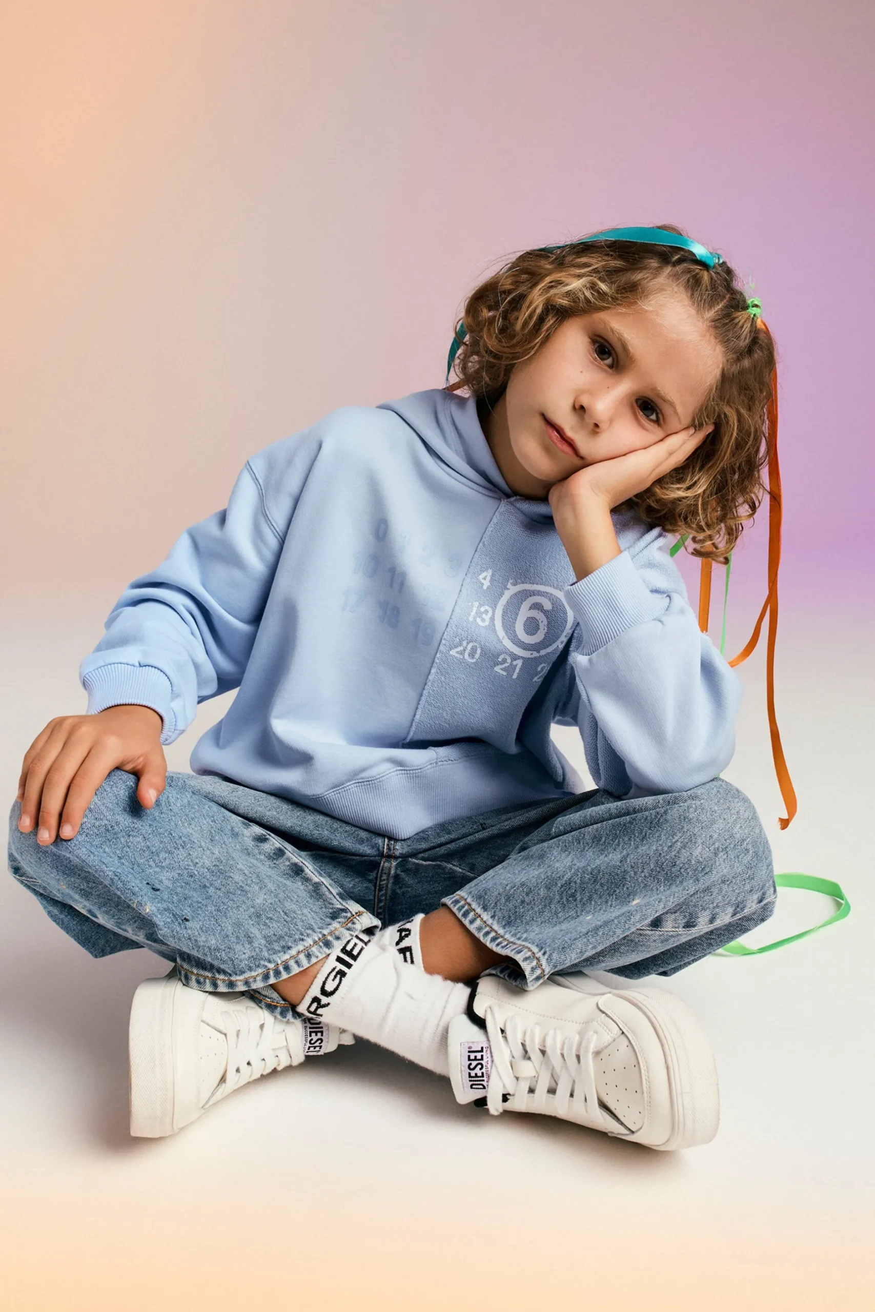 MM6 MAISON MARGIELA Felpa recut con Stamp Numbers | Bambino Felpe | Logomania