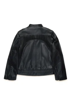DIESEL Giacca biker in pelle con logo oval D | Bambino Giacche E Cappotti