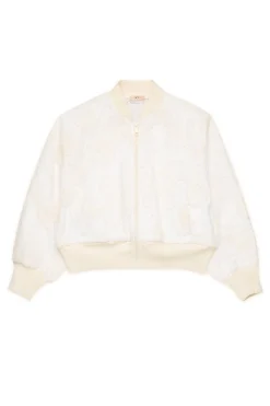 N°21 Giacca bomber con fiori in organza ricamata | Bambino Giacche E Cappotti | Party Looks