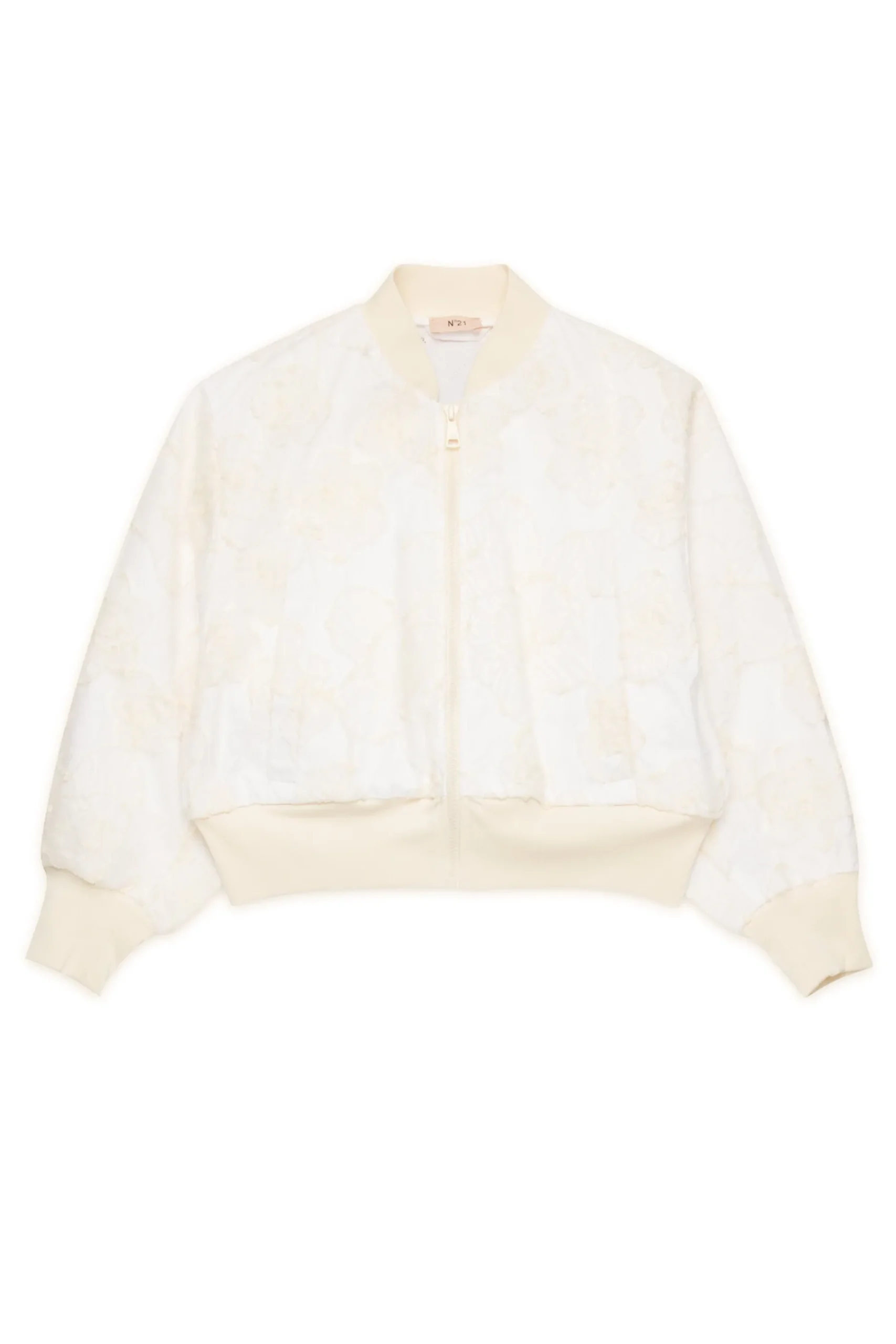 N°21 Giacca bomber con fiori in organza ricamata | Bambino Giacche E Cappotti | Party Looks