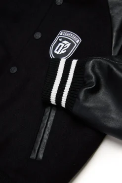 DSQUARED2 Giacca bomber in panno con logo college | Bambino Giacche E Cappotti | Giacche E Cappotti