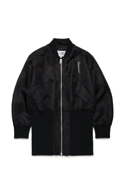MM6 MAISON MARGIELA Giacca bomber lunga con maxi logo | Bambino Giacche E Cappotti | Giacche E Cappotti