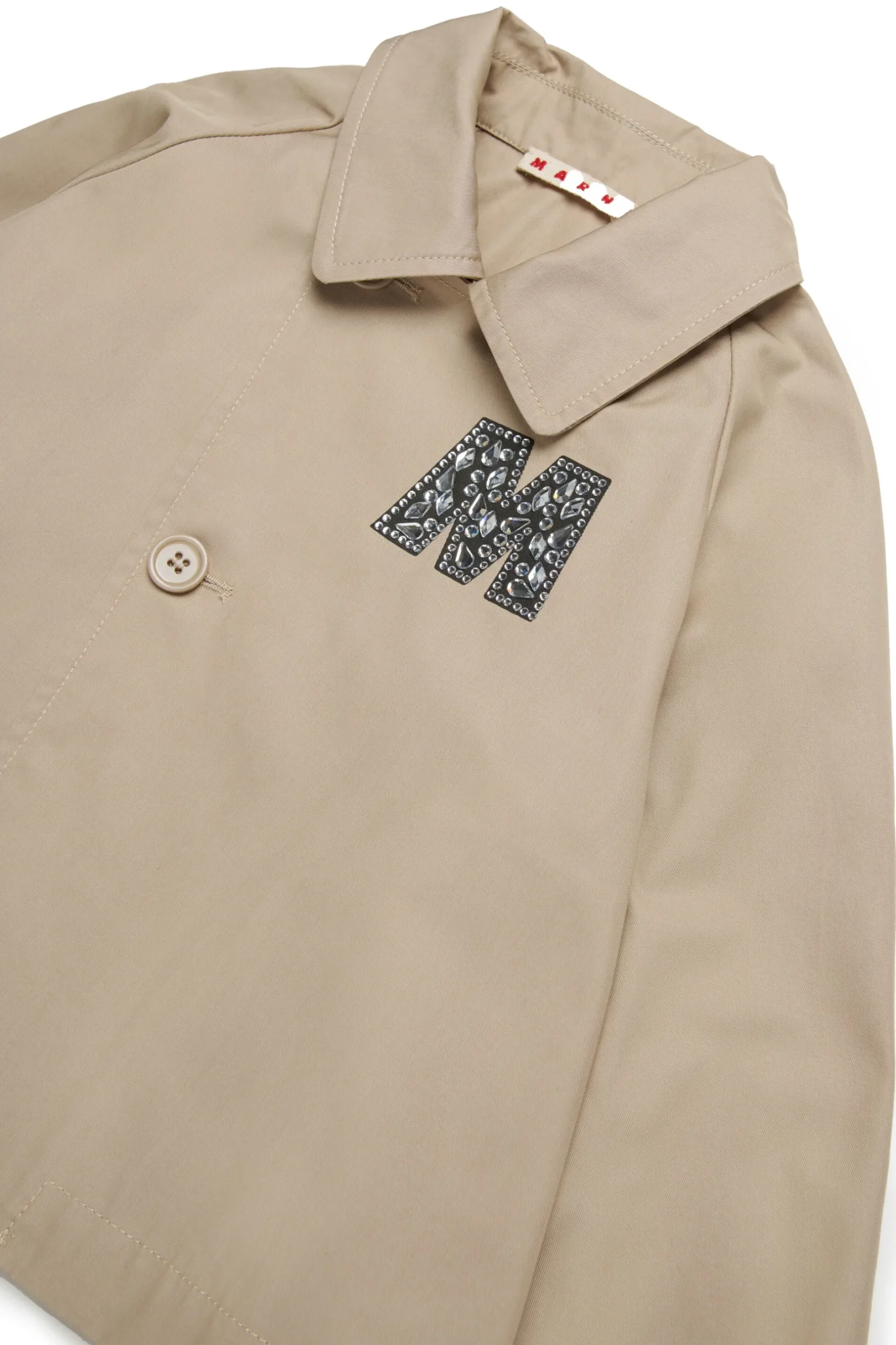 MARNI Giacca car coat con logo Rhinestones | Bambino Giacche E Cappotti | Party Looks