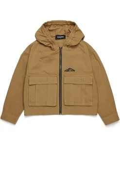 DSQUARED2 Giacca con cappuccio in cotone ripstop | Bambino Giacche E Cappotti | Giacche E Cappotti