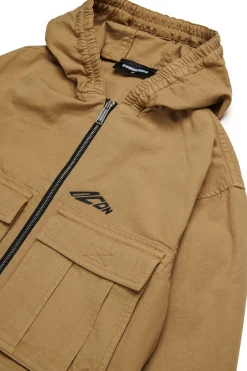 DSQUARED2 Giacca con cappuccio in cotone ripstop | Bambino Giacche E Cappotti | Giacche E Cappotti