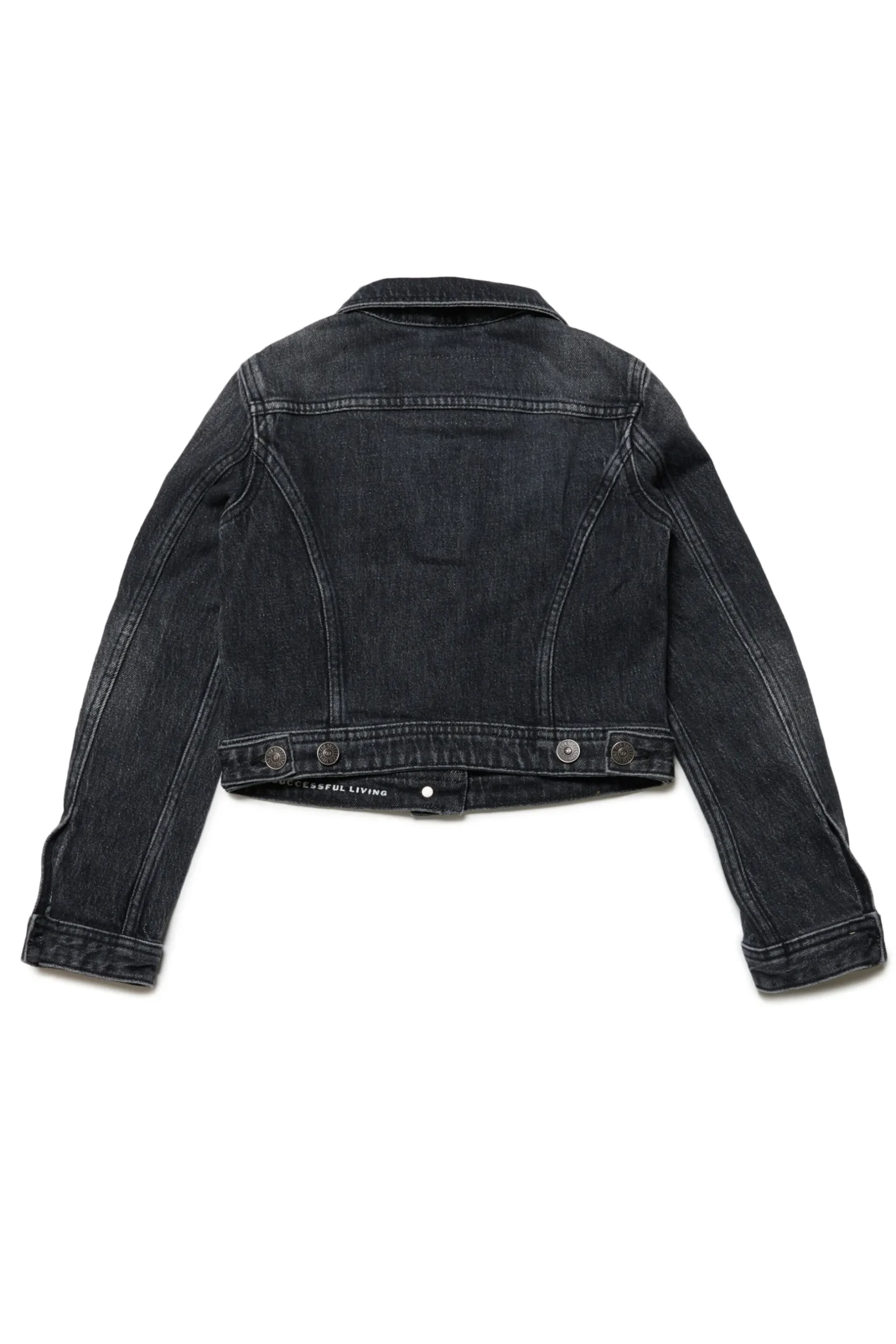 DIESEL Giacca cropped in denim nero | Bambino Giacche E Cappotti | Denim-Mania